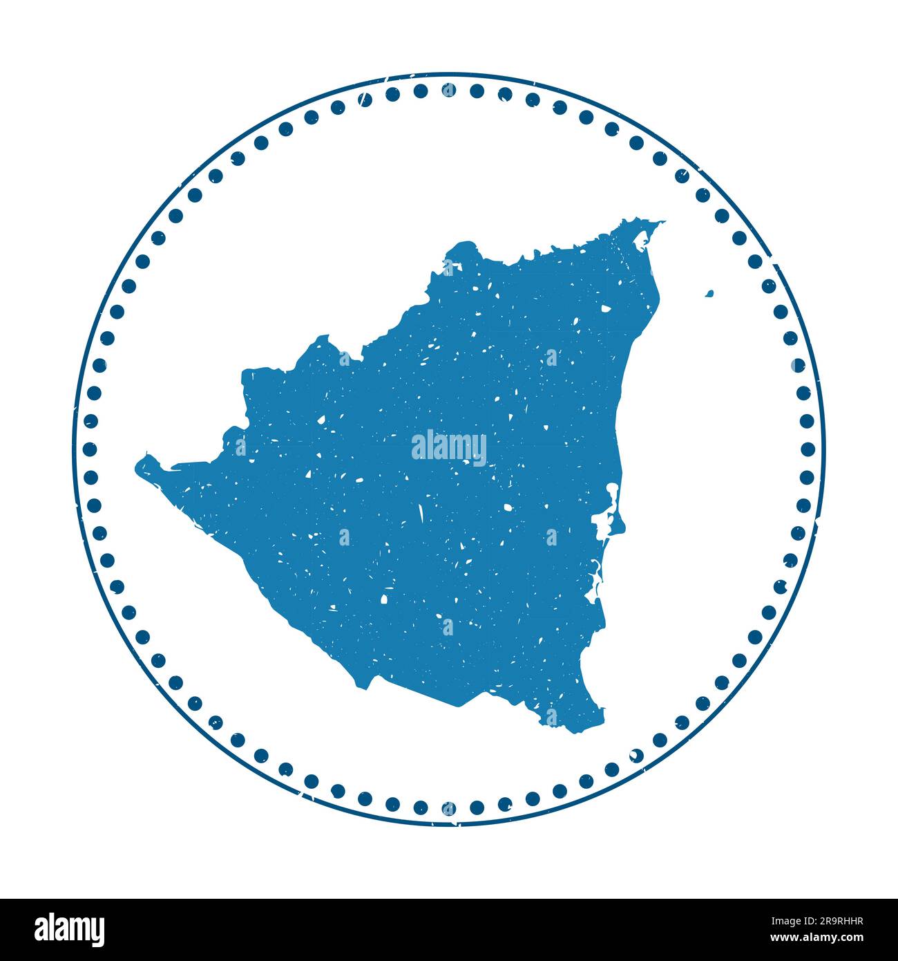 Adesivo Nicaragua. Timbro da viaggio con mappa del paese, illustrazione vettoriale. Illustrazione Vettoriale