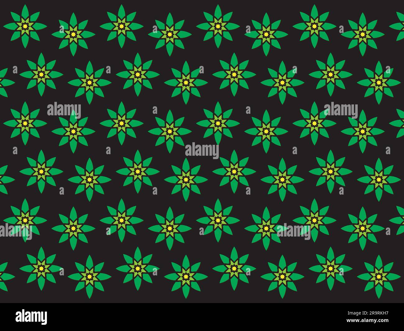 Decorazioni floreali, motivi e fiori in fiore in stile fumetto psichedelico retrò alla moda. Illustrazione Vettoriale