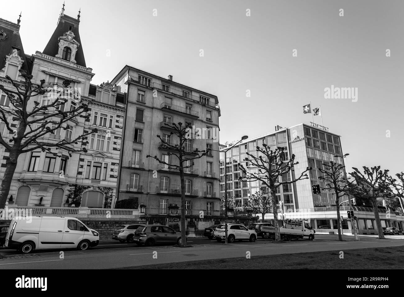 Ginevra, Svizzera - 25 marzo 2022: Facciata del President Hotel a Ginevra, Svizzera, il 25 marzo. Foto Stock