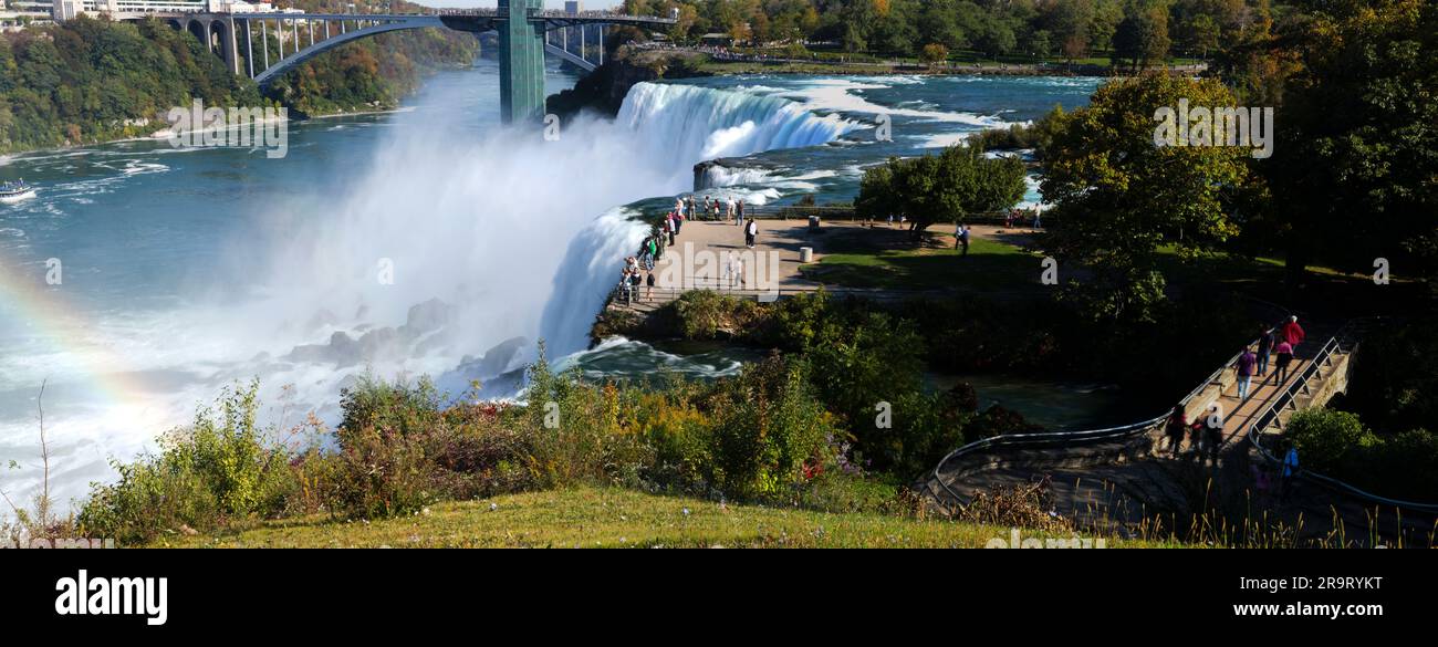 Punto di osservazione per American Falls, Niagara Falls, New York State, USA Foto Stock