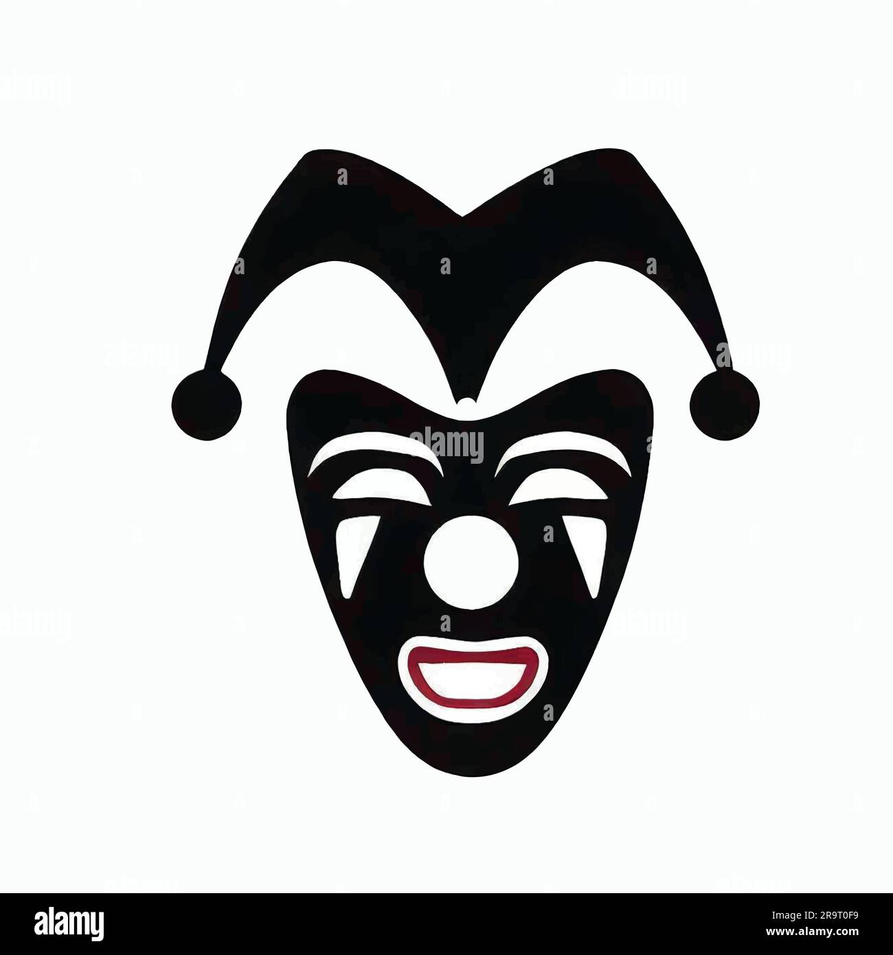 illustrazione dell'icona della maschera del clown del teatro Illustrazione Vettoriale