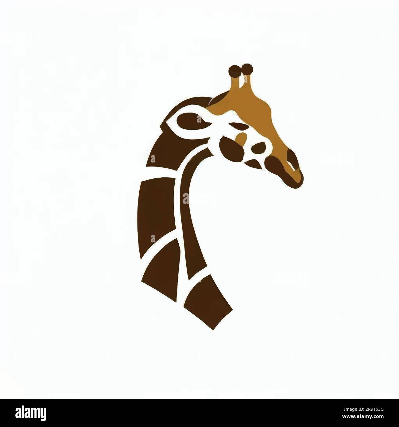 illustrazione del logo del collo in giraffa per i negozi Illustrazione Vettoriale