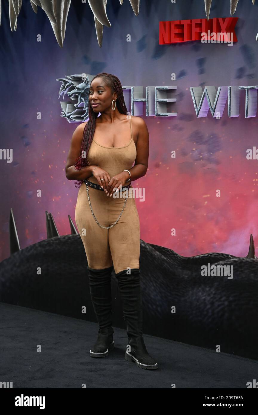 Londra, Regno Unito. Giugno 28 2023. Scarlett Douglas partecipa alla premiere britannica della stagione 3 di THE WITCHER presso l'Now Building, Centre Point, St Giles Square, Londra, Regno Unito. Credito: Vedere li/Picture Capital/Alamy Live News Foto Stock