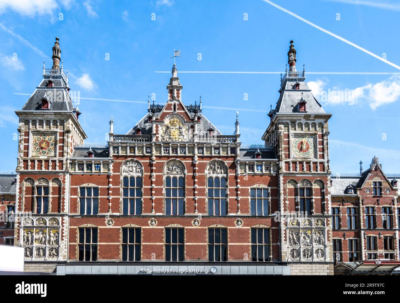 Stazione ferroviaria centrale di Amsterdam Foto Stock