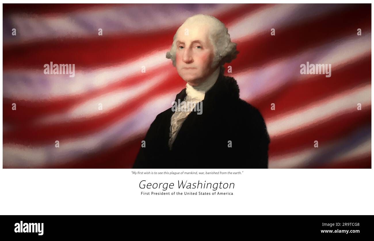 Ritratto di George Washington, primo presidente degli Stati Uniti d'America Foto Stock