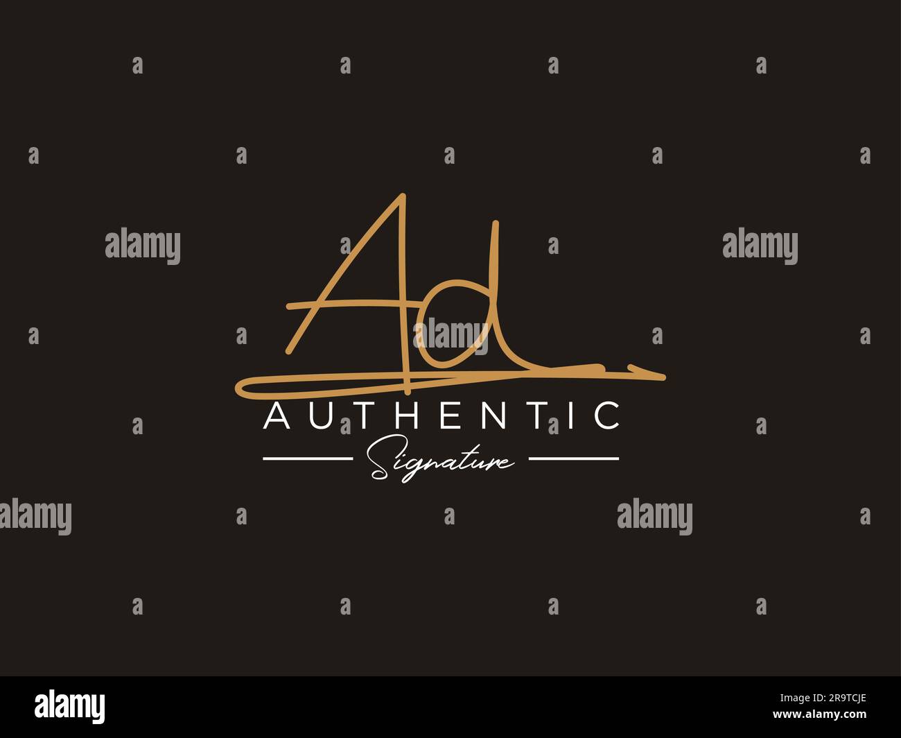 Vettore modello logo firma AD. Illustrazione Vettoriale