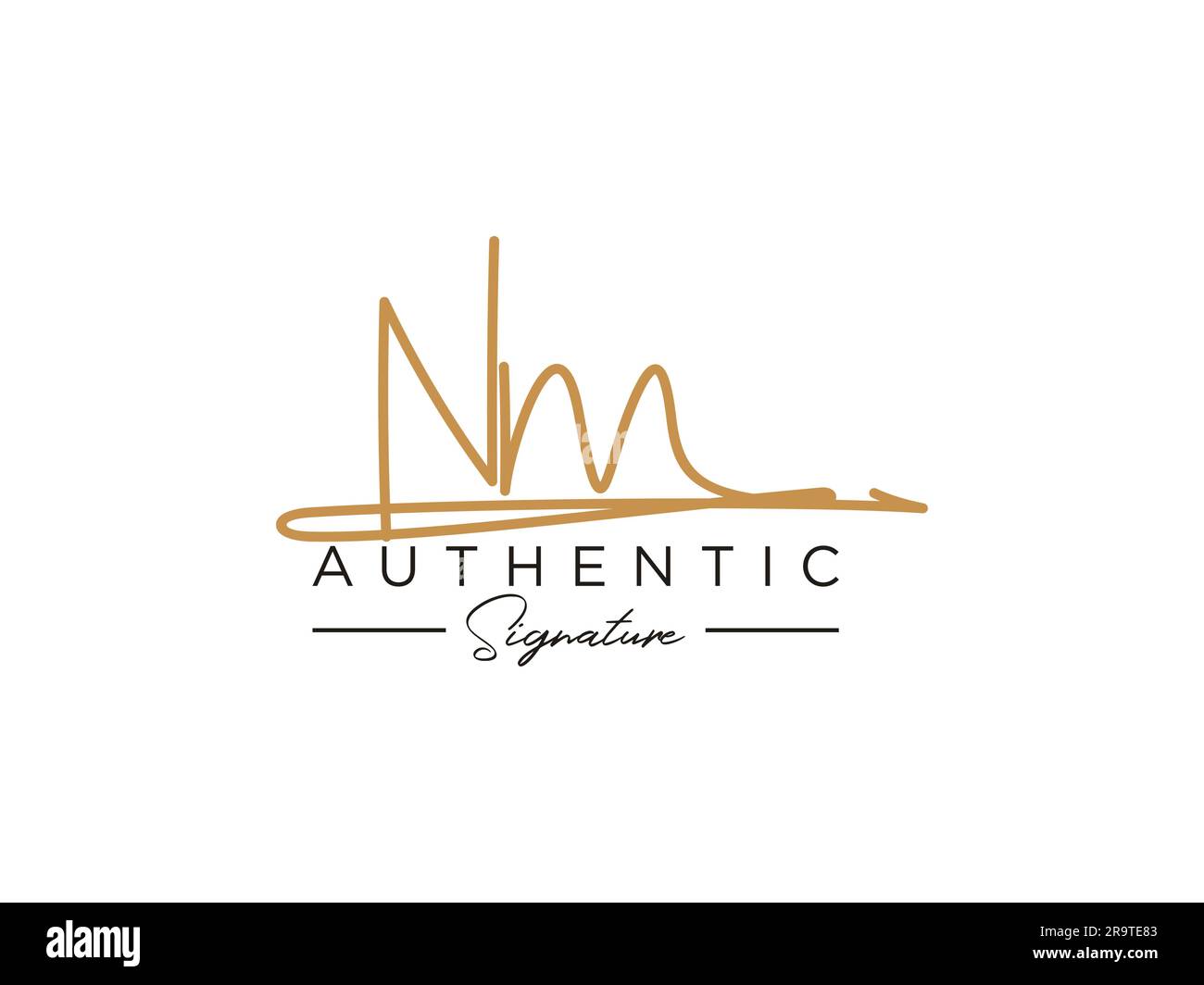 VETTORE modello logo firma NM. Illustrazione Vettoriale