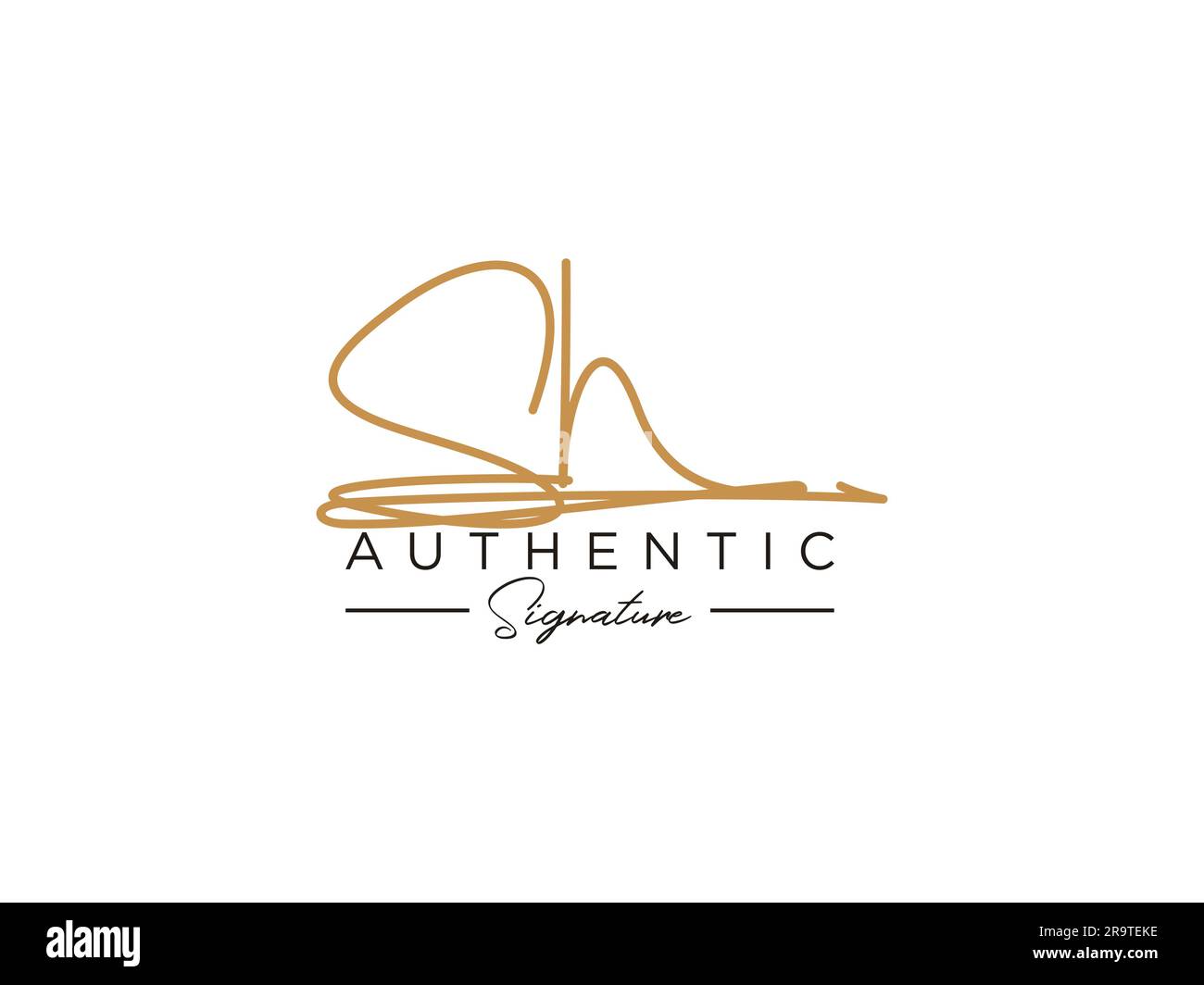 Vettore modello logo firma SH. Illustrazione Vettoriale