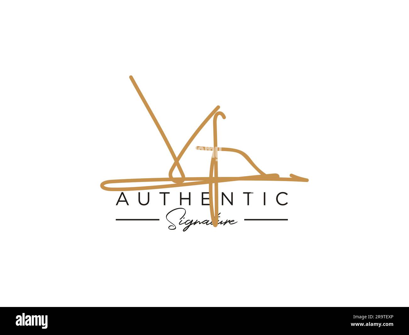 Vettore modello logo firma VF. Illustrazione Vettoriale