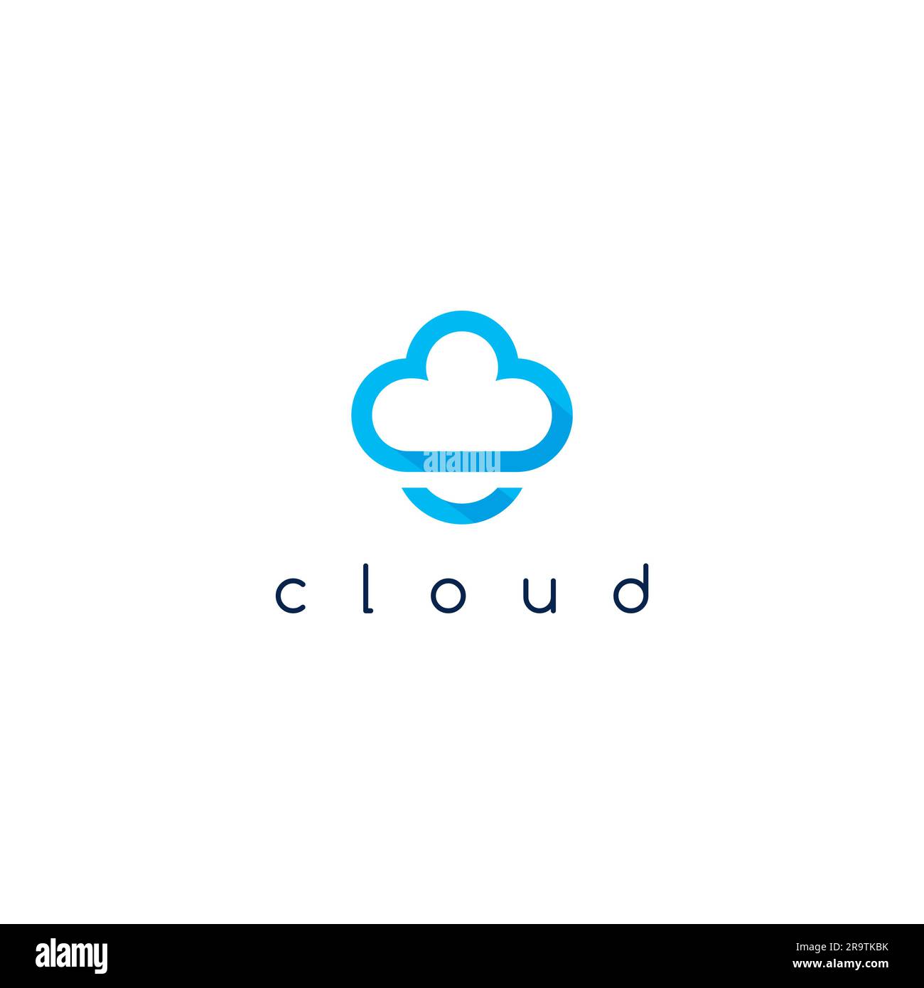 Design del logo cloud. Logo Smile Cloud Illustrazione Vettoriale