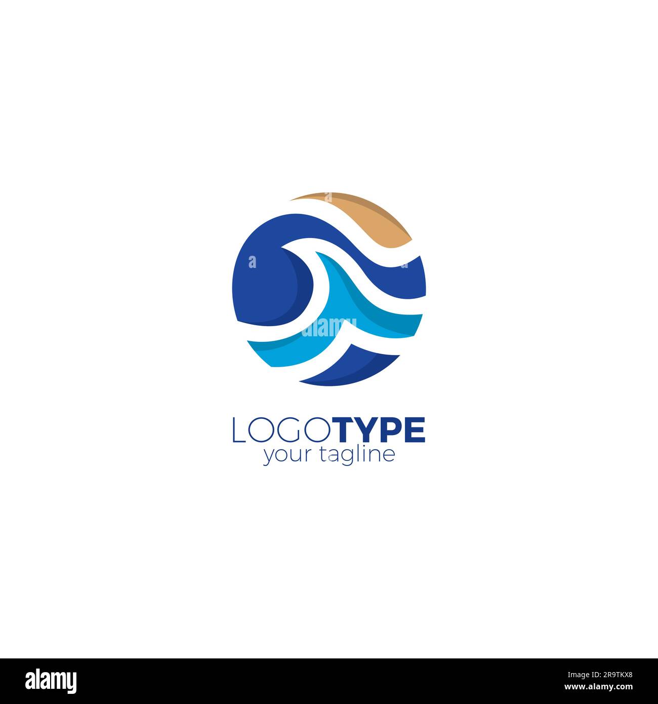 Icona del logo Wave astratto Illustrazione Vettoriale