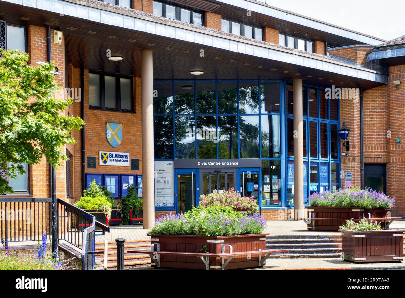 St.Albans Civic Centre, St.Albans, Hertfordshire, Inghilterra, Regno Unito Foto Stock