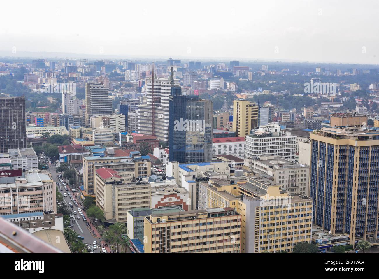 Una vista aerea dello skyline di Nairobi Foto Stock