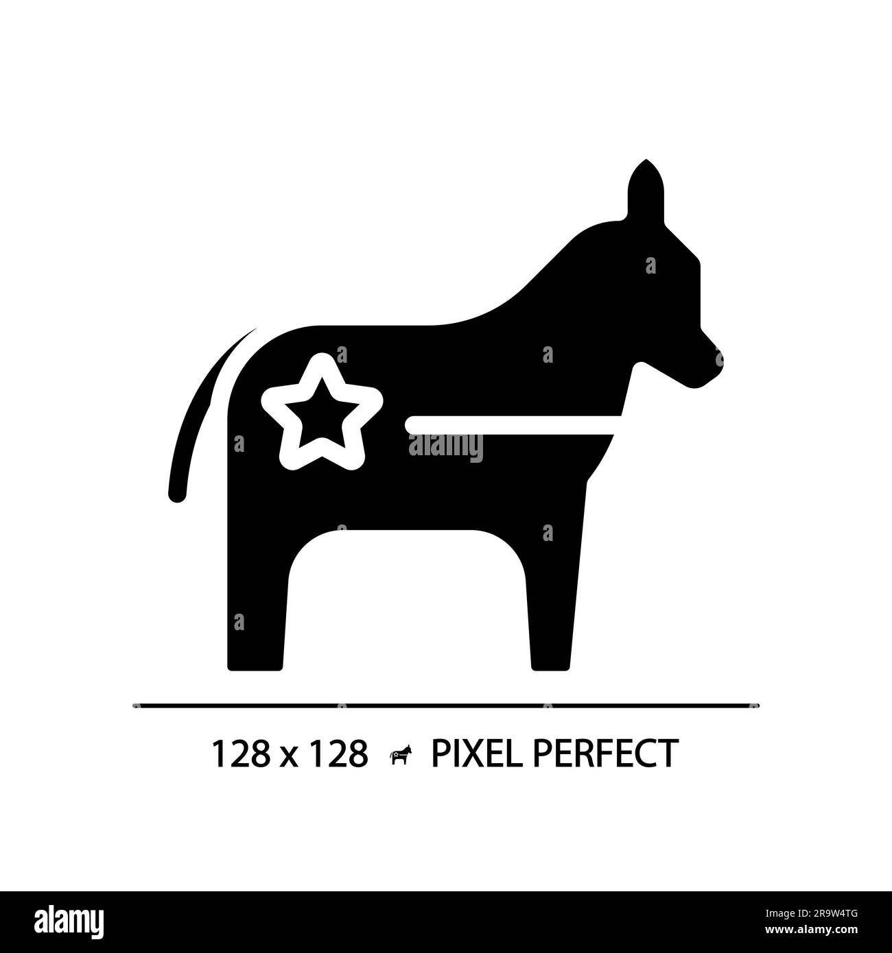 Icona in stile glifo del Partito Democratico Pixel Perfect Illustrazione Vettoriale
