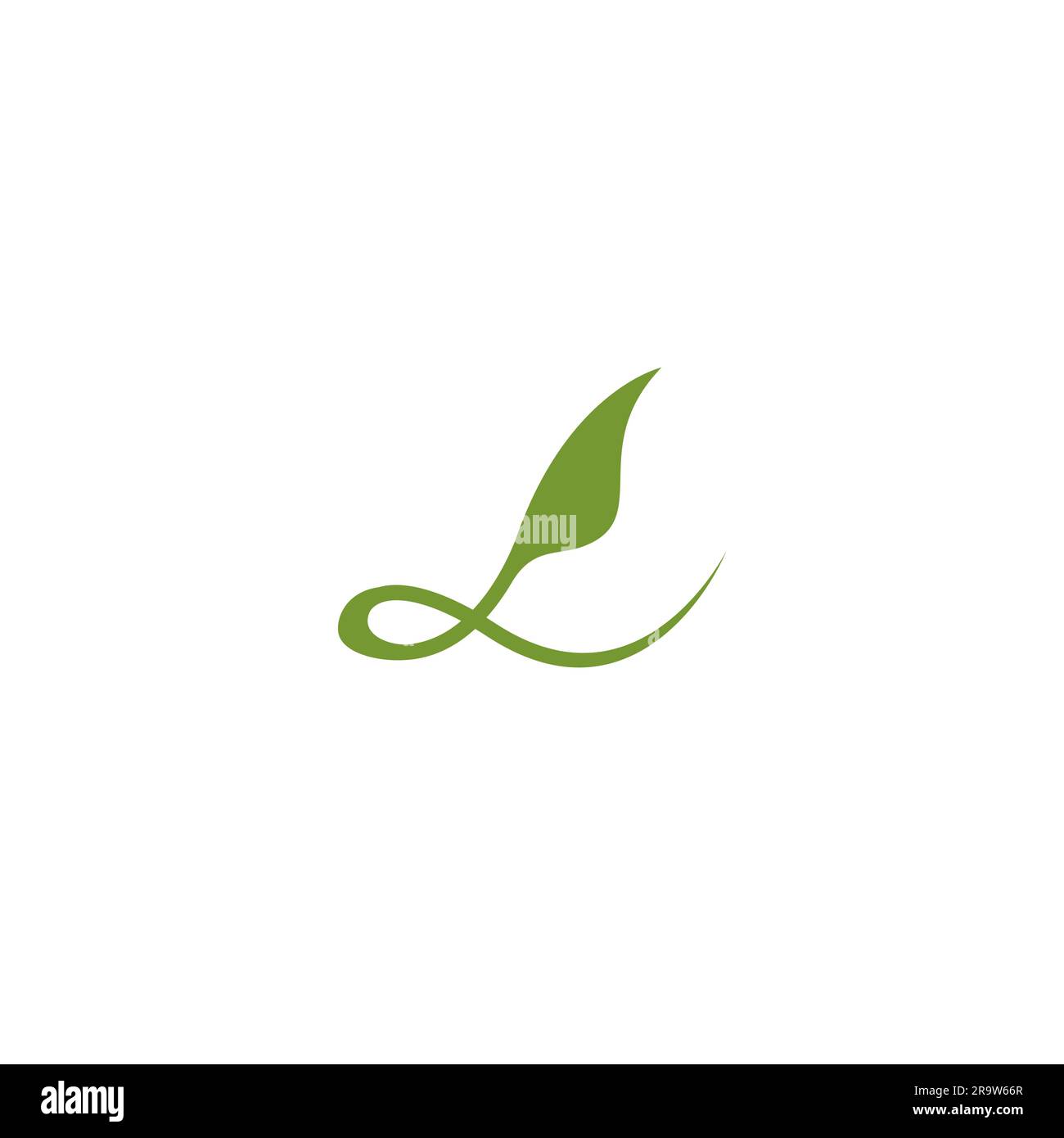 L Logo Natural Design semplice. Lettera a lamelle L Illustrazione Vettoriale