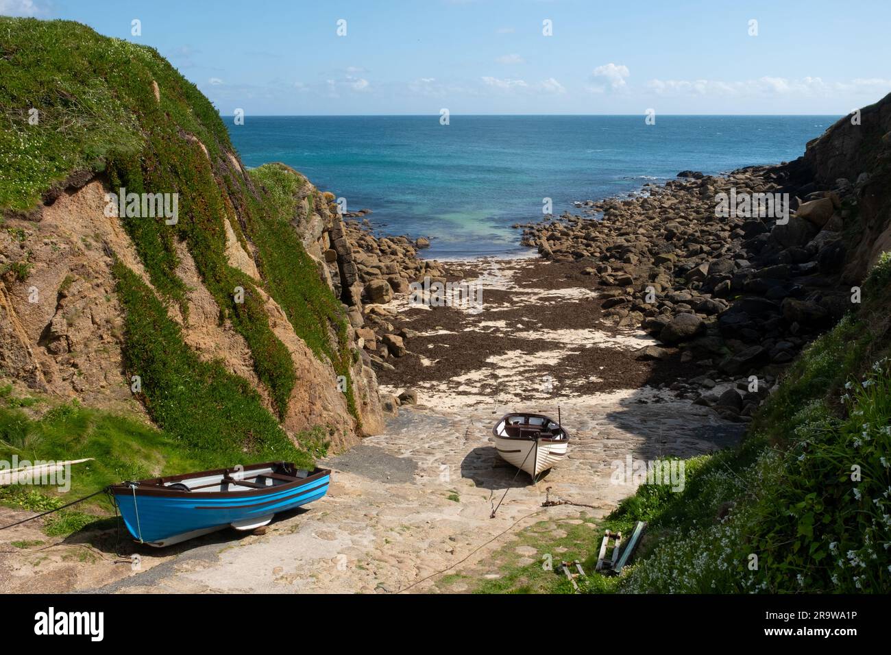 Porthgwarra Cove, St Leven, Cornovaglia, Regno Unito Foto Stock