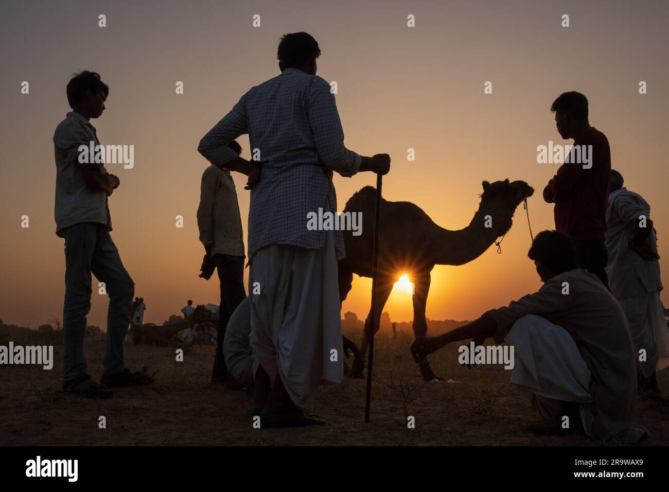 I pastori di cammelli Rabari alla Pushkar Camel Fair, India Foto Stock
