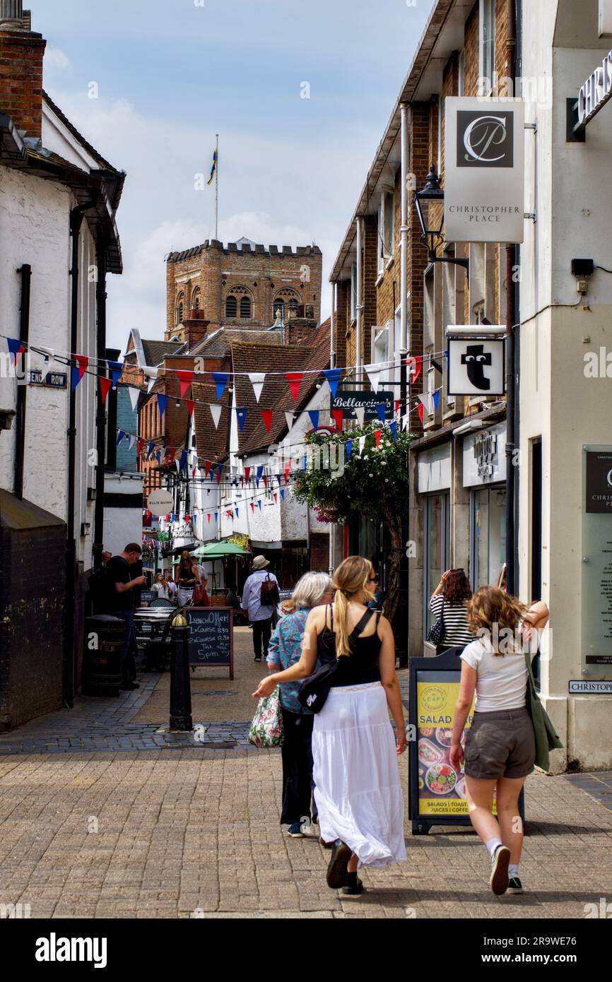 French Row, St.Albans, Hertfordshire, Inghilterra, Regno Unito Foto Stock