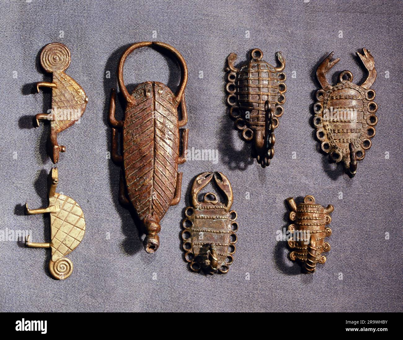 Belle arti, paesi, Ghana, pesi d'oro degli Ashanti, animali, pezzi di ottone, collezione privata, COPYRIGHT DELL'ARTISTA NON DEVE ESSERE CANCELLATO Foto Stock