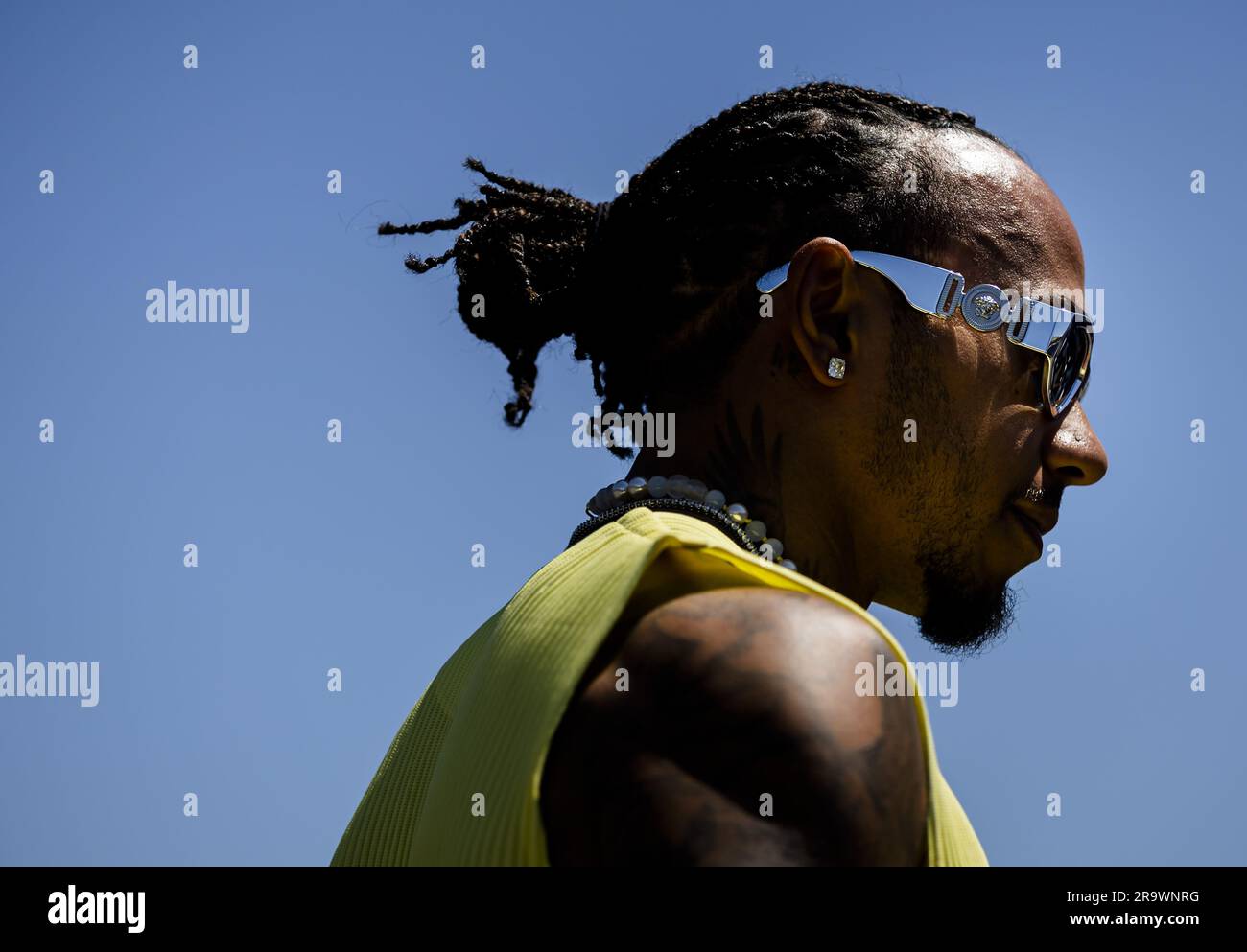 SPIELBERG - Austria, 29/06/2023, Lewis Hamilton (Mercedes) durante la giornata dei media che ha preceduto il Gran Premio d'Austria al Red Bull Ring il 29 giugno 2023 a Spielberg, Austria. ANP SEM VAN DER WAL Foto Stock