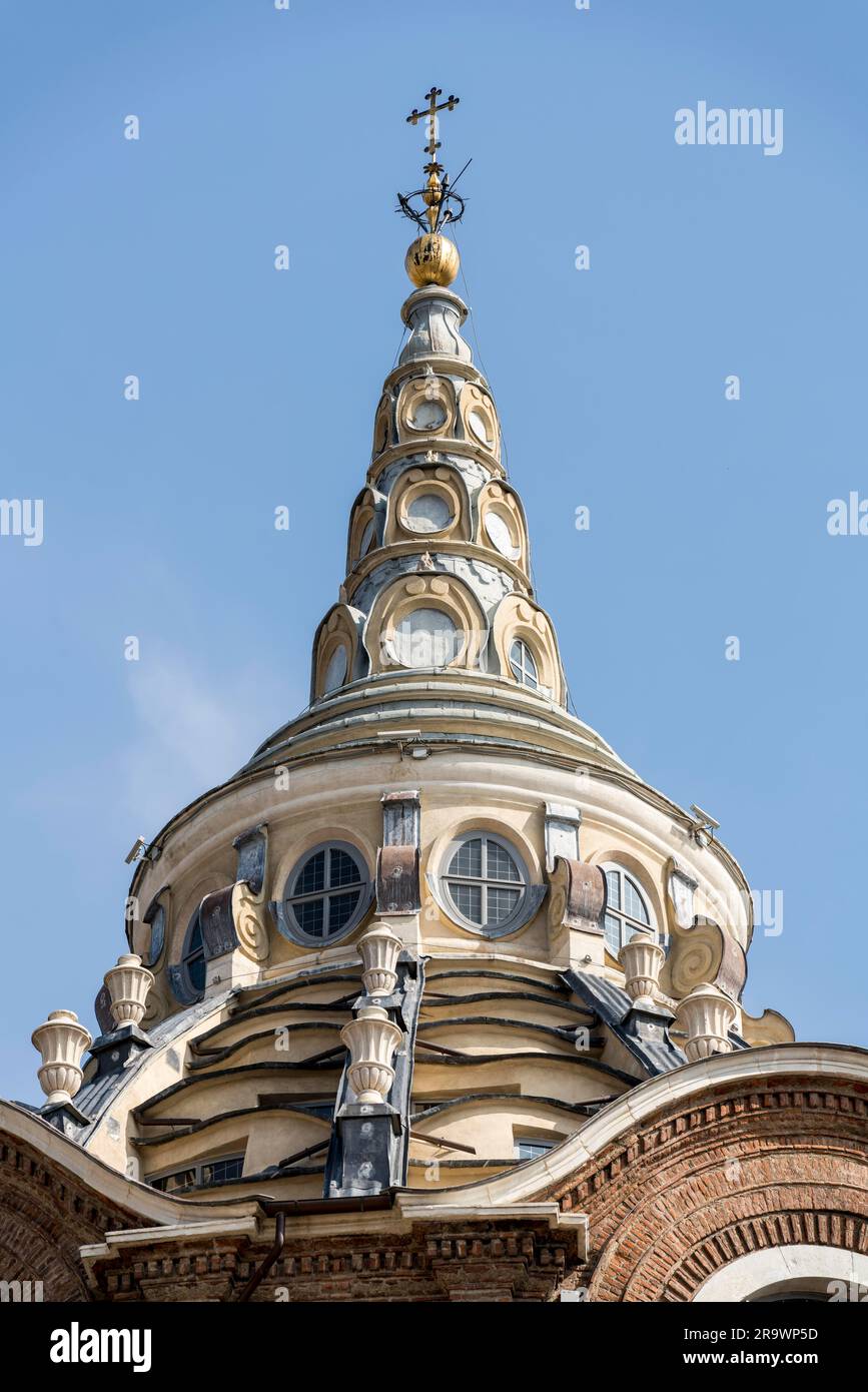Cupola e lanterna della Cappella della Sacra Sindone, Cappella della Santa Sindone o Cappella del Guarini, architetto Guarino Guarini, barocco, Palazzo Foto Stock