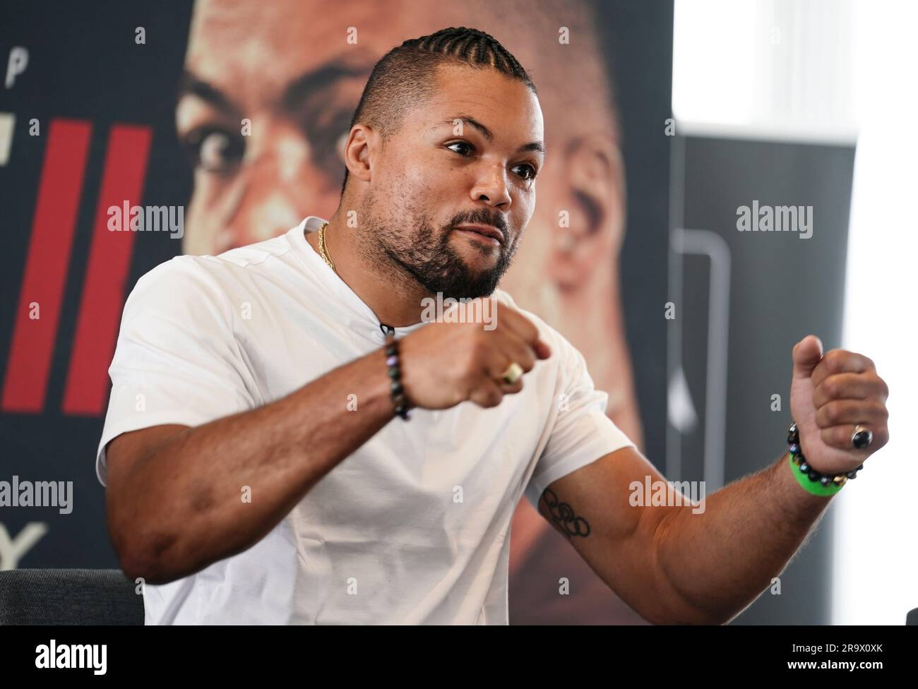 Joe Joyce durante una conferenza stampa ai TalkSport Studios di Londra. Data foto: Giovedì 29 giugno 2023. Foto Stock
