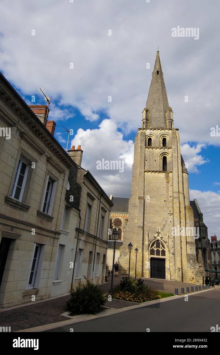 Chiesa di San Giovanni Battista, Langeais, Pays de la Loire, Indre-et-Loire, Centre, Francia Foto Stock