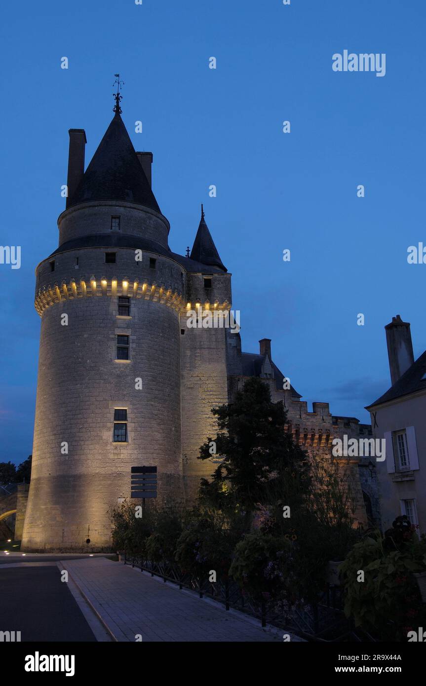 Castello di Langeais, castello, Langeais, Pays de la Loire, Indre-et-Loire, Centro, Francia Foto Stock