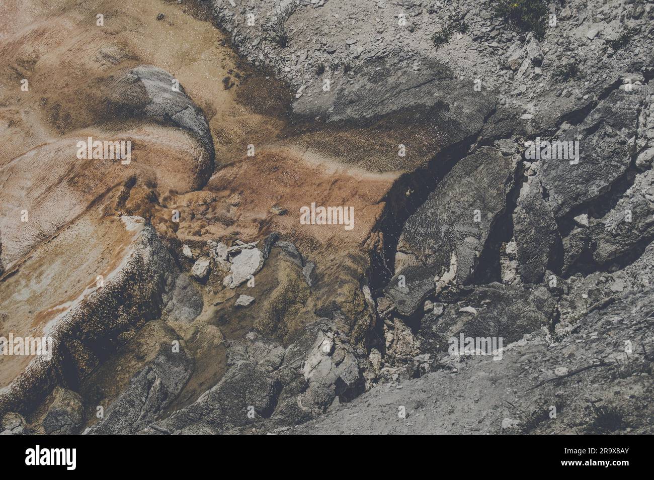 Geologiche superficie di roccia con struttura e colori Foto Stock