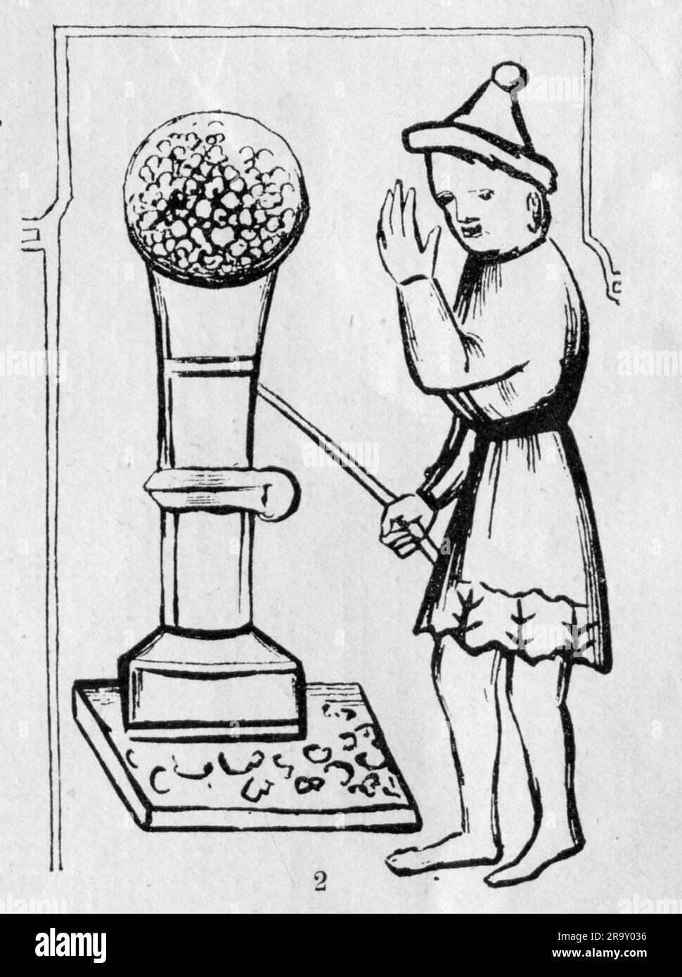 Armi, artiglieria, testare la tenuta di una canna di armi, circa 1390 - 1400, il COPYRIGHT DELL'ARTISTA NON DEVE ESSERE CANCELLATO Foto Stock