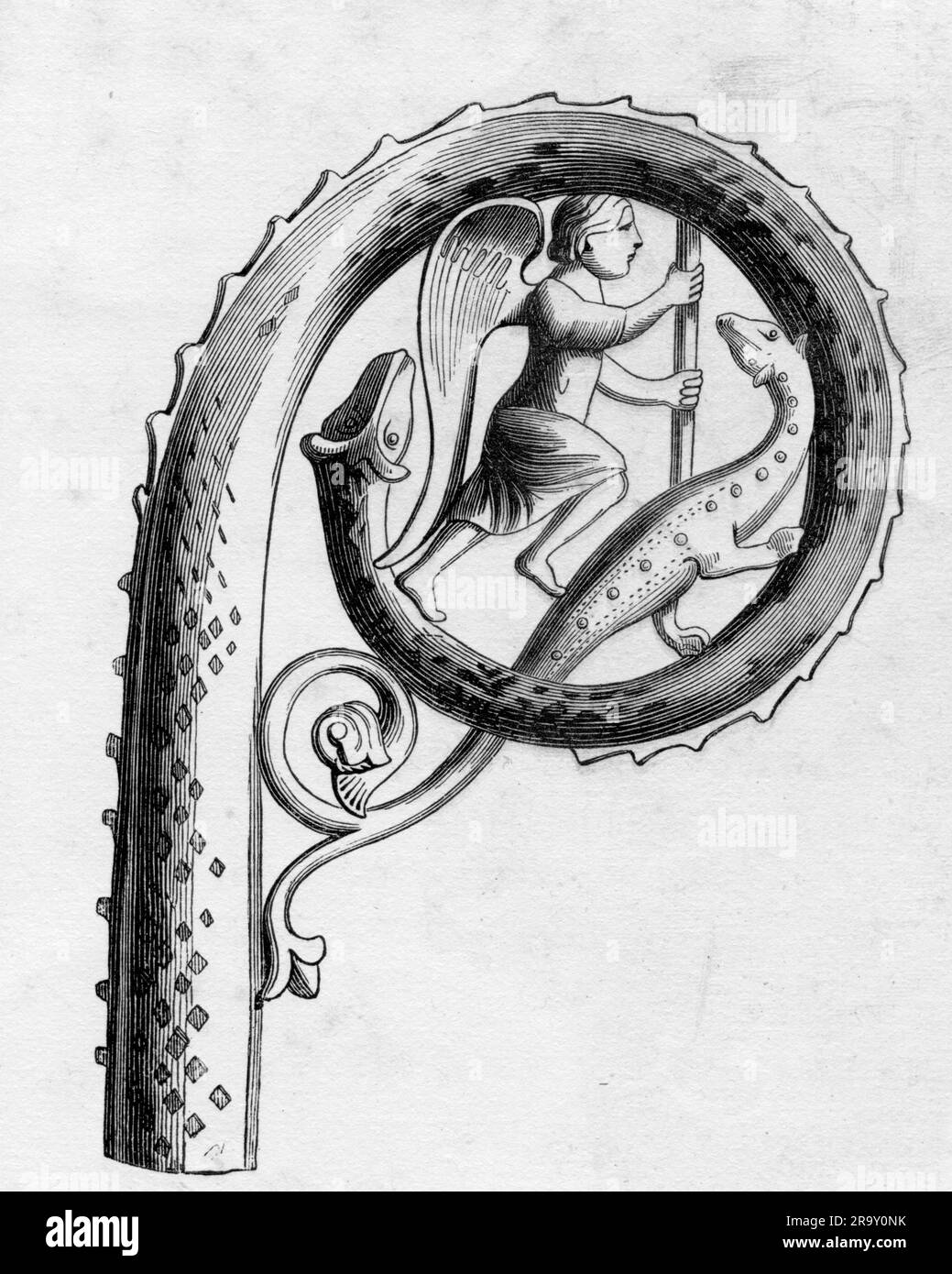 Belle arti, arte religiosa, personale di un abate, metallo, smaltato, Limoges, XIII secolo, L'INCISIONE IN LEGNO, IL COPYRIGHT DELL'ARTISTA NON DEVE ESSERE CANCELLATO Foto Stock