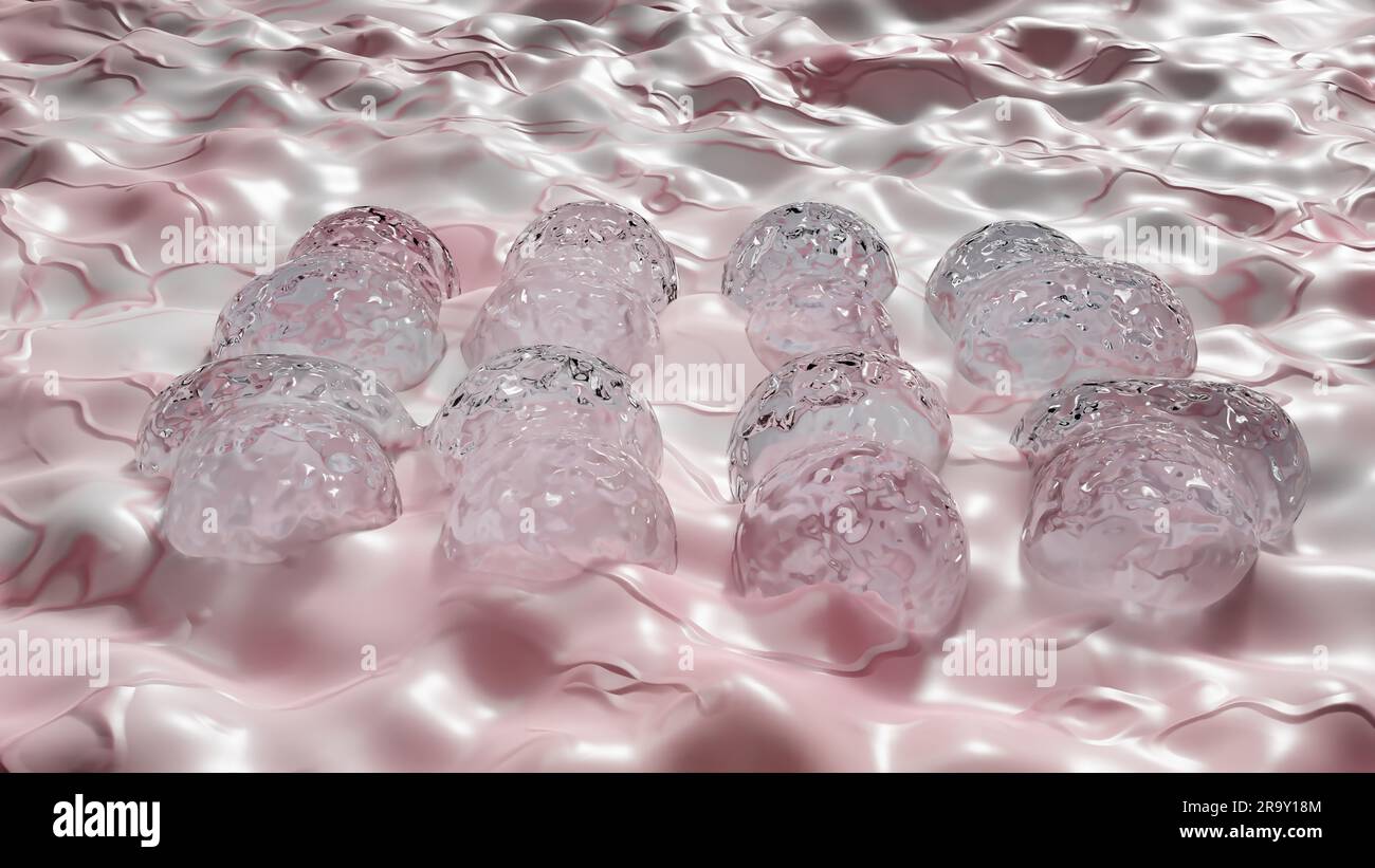 Crescita delle cellule tumorali incontrollabile sui tessuti, cellule di infezione tumorale e diffusione, infiammazione invasiva e metastasi cancerose. riproduci Foto Stock