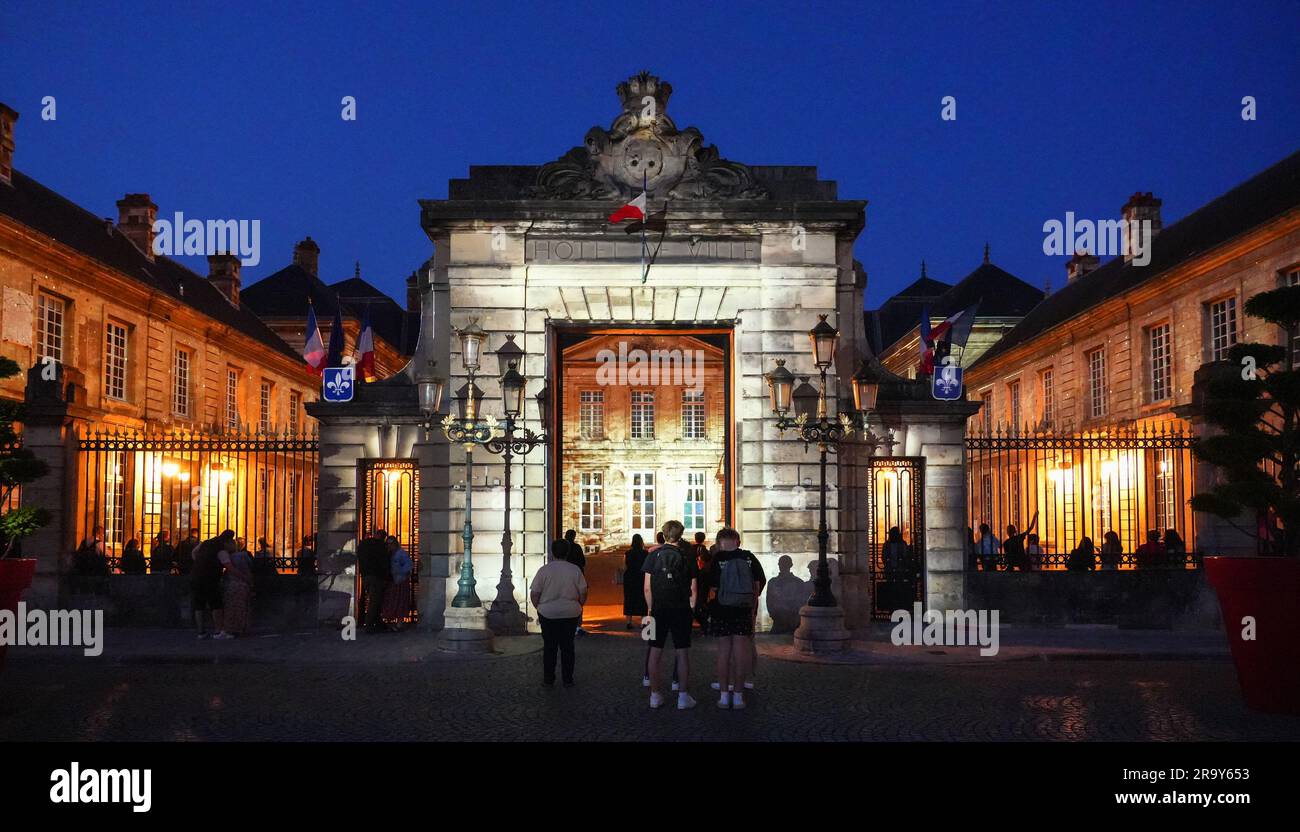 Municipio di Soissons costruito nel XVIII secolo nel dipartimento francese di Aisne in Piccardia, nel nord della Francia Foto Stock