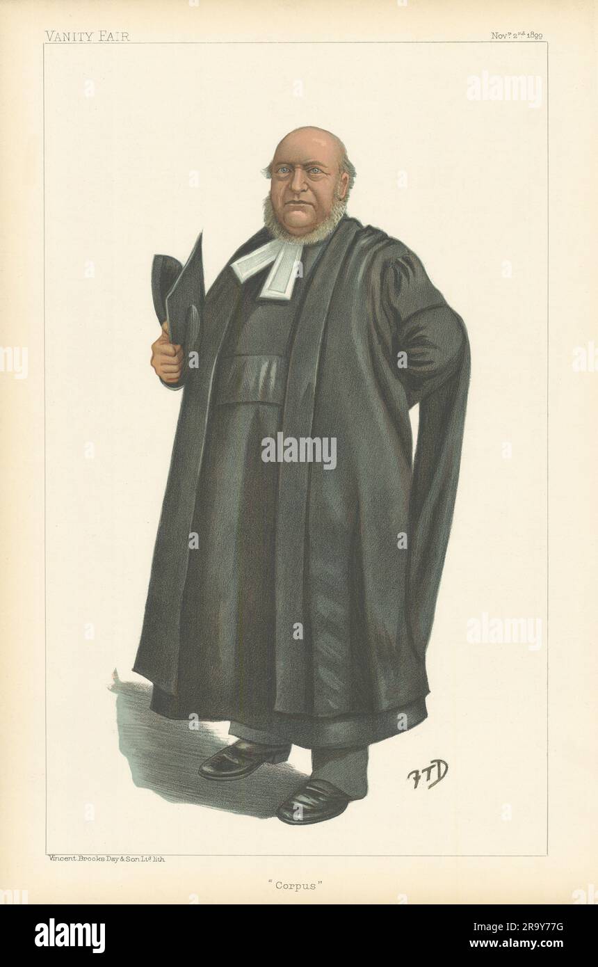 CARTONE ANIMATO SPIA VANITY FAIR Rev Thomas Fowler, Oxford Vice-Cancelliere 'Corpus' 1899 Foto Stock