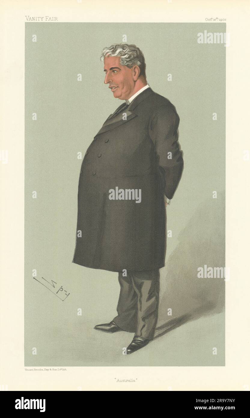 IL CARTONE ANIMATO DELLA SPIA VANITY FAIR Edmund Barton. Primo Ministro dell'Australia 1902 Foto Stock