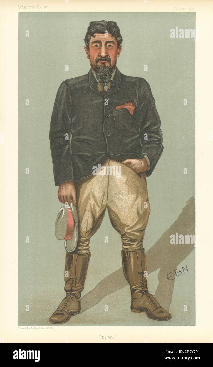 VANITY FAIR, CARTONE ANIMATO SPIA generale Christiaan Rudolf "De Wet". Sudafrica 1902 Foto Stock