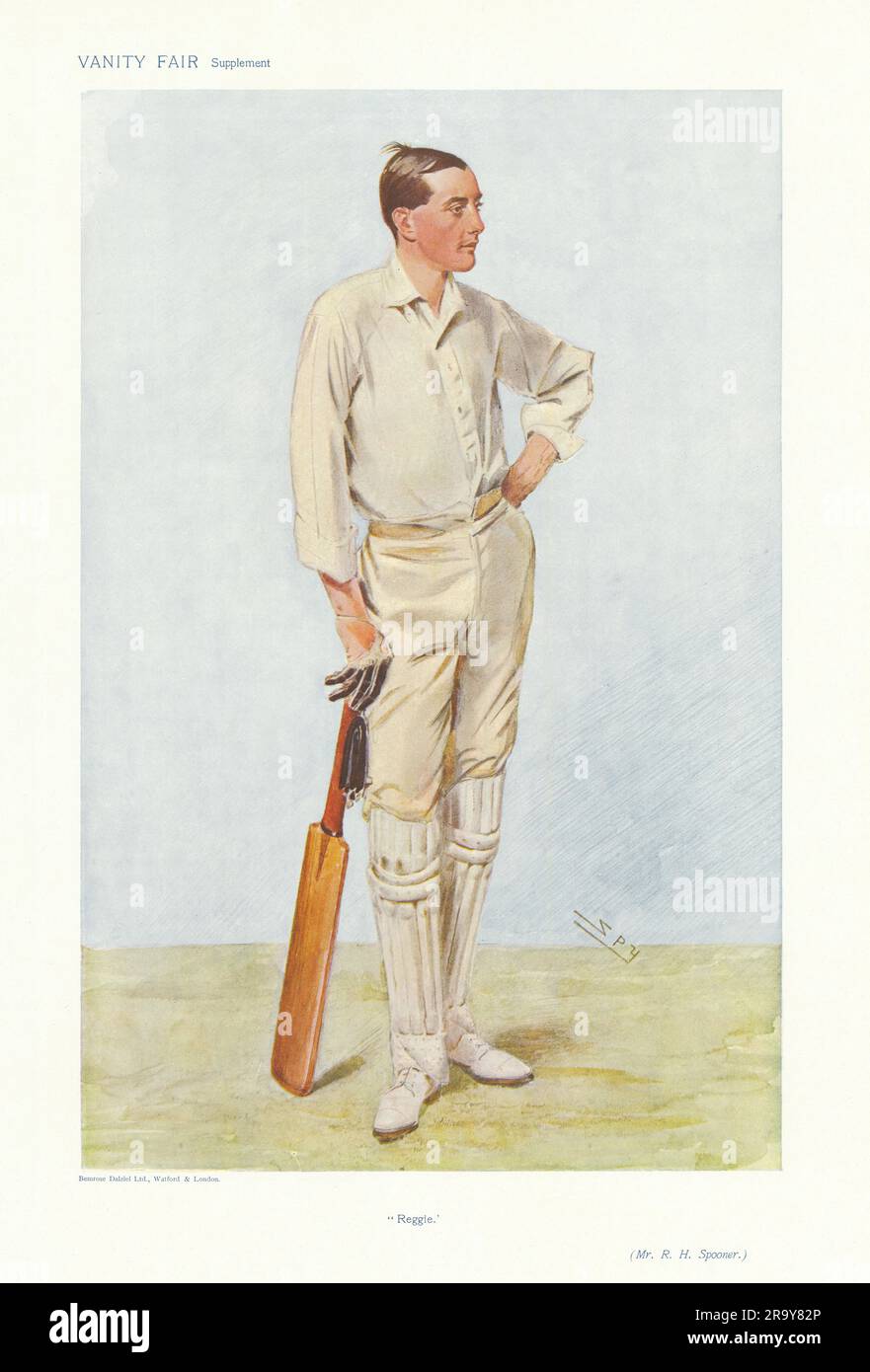 CARTONE ANIMATO SPIA VANITY FAIR Reginald 'Reggie' Spooner. Cricket. Stampa battitore 1906 Foto Stock