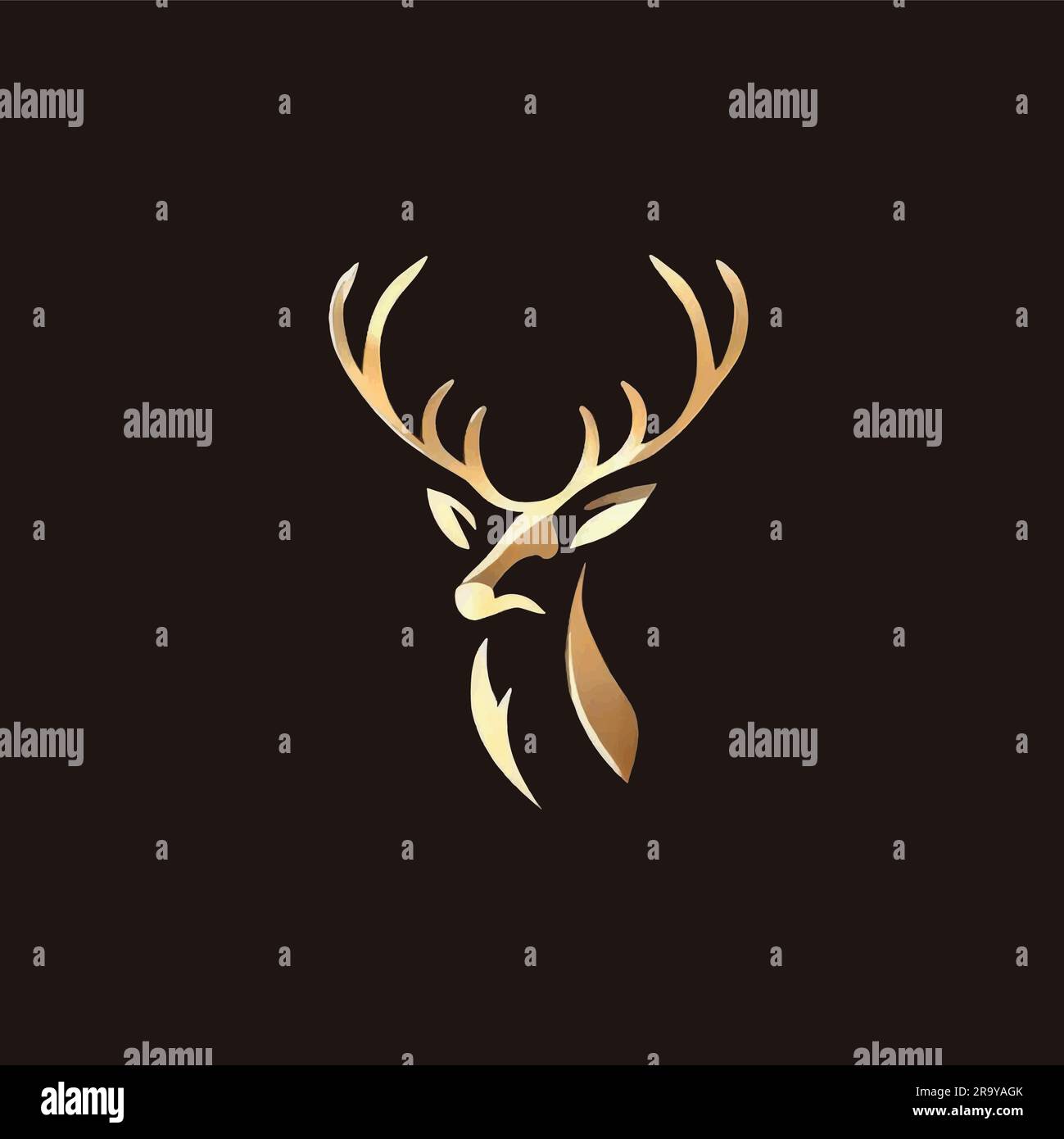 logo cervo su una tela bianca Illustrazione Vettoriale