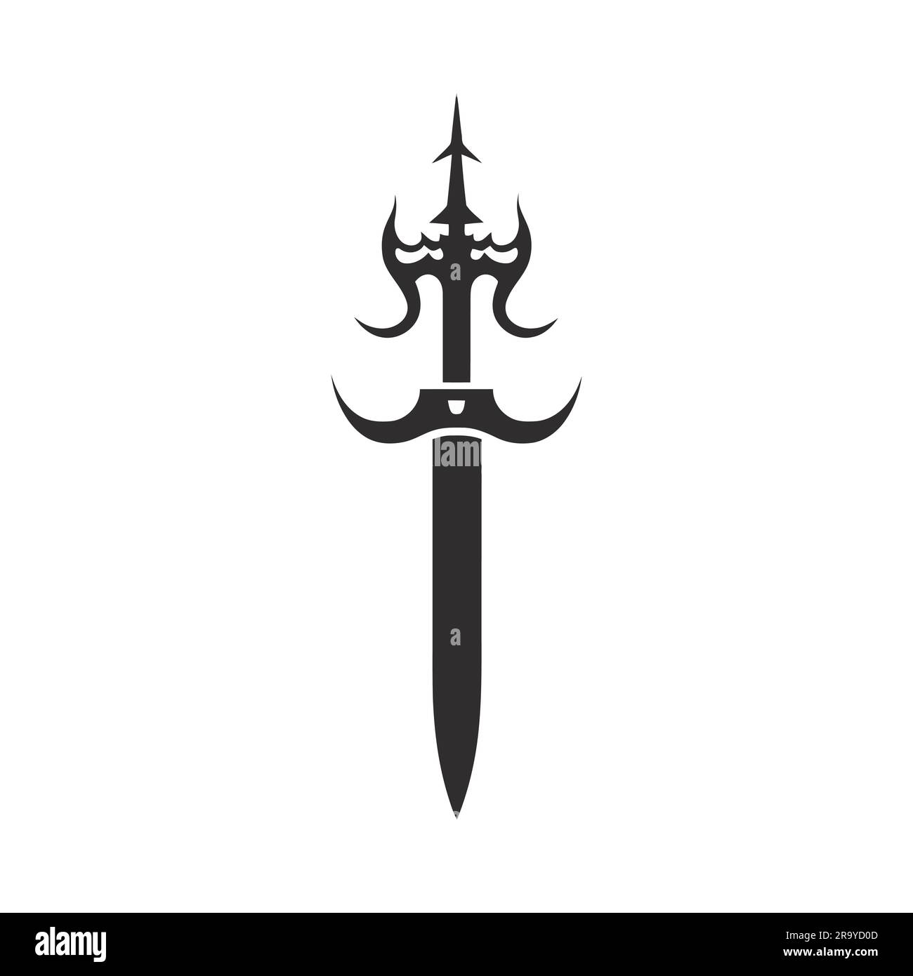 spada a coltello isolata su sfondo bianco. Silhouette a spada. Illustrazione vettoriale Illustrazione Vettoriale