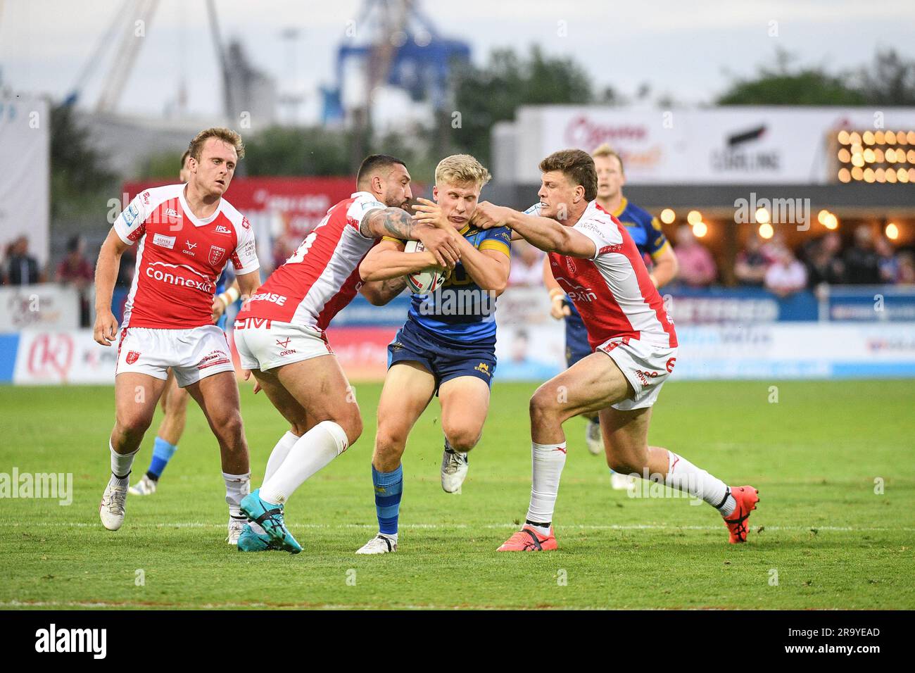 Hull, Inghilterra - 23 giugno 2023 - Harry Bowes di Wakefield Trinity in azione. Rugby League Betfred Super League , Hull Kingston Rovers vs Wakefield Trinity at Sewell Group Craven Park , Hull, UK Foto Stock