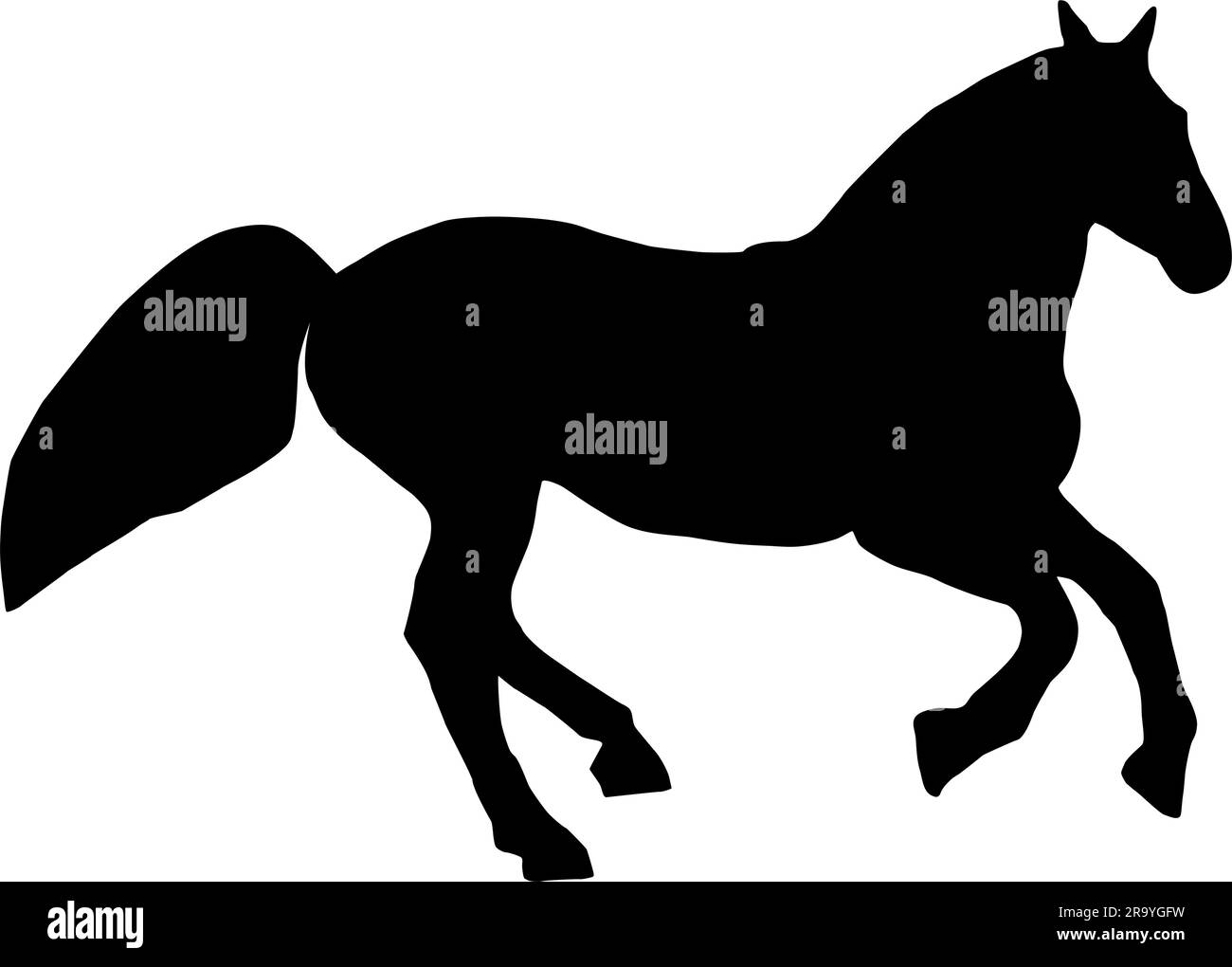 Icona del cavallo, Vector, silhouette. Cavallo da corsa. Illustrazione Vettoriale