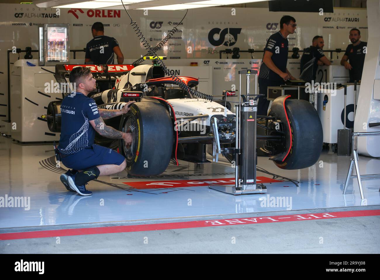 Scuderia AlphaTauri durante il giorno della FORMULA 1 ROLEX GROSSER PREIS VON OSTERREICH 2023 - giugno 29 a Jul2 Spielberg, Stiria, Austria Foto Stock