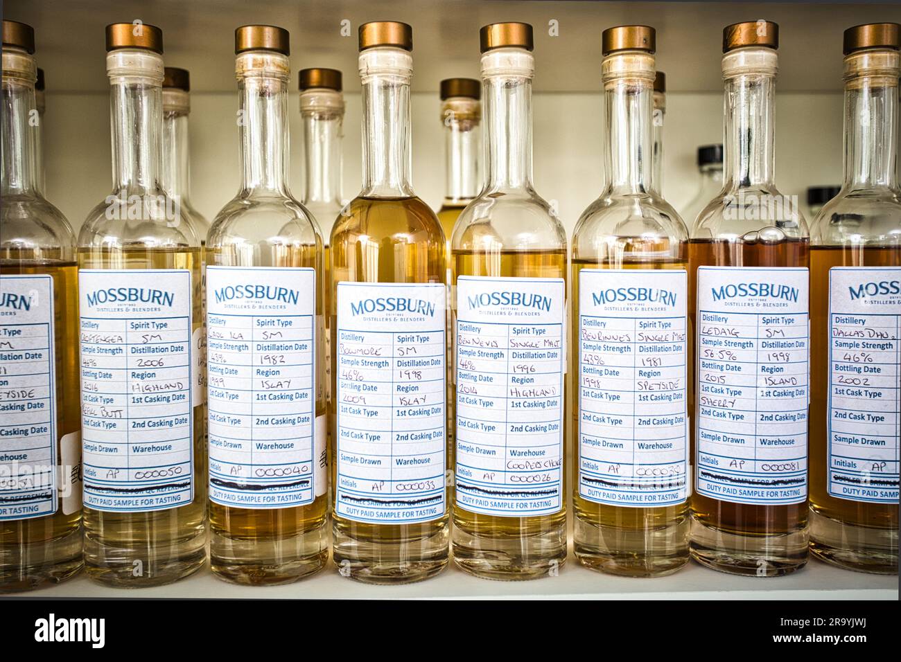 I whisky di malto la miscelazione. Foto Stock