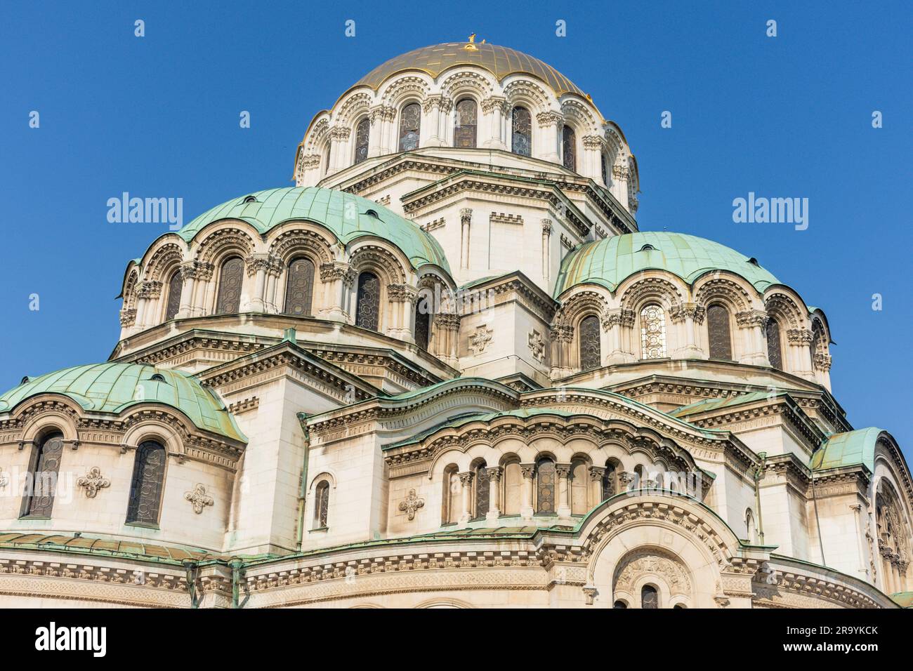 St Cattedrale Alexander Nevsky, St Piazza Alexander Nevsky, Centro città, Sofia, Repubblica di Bulgaria Foto Stock