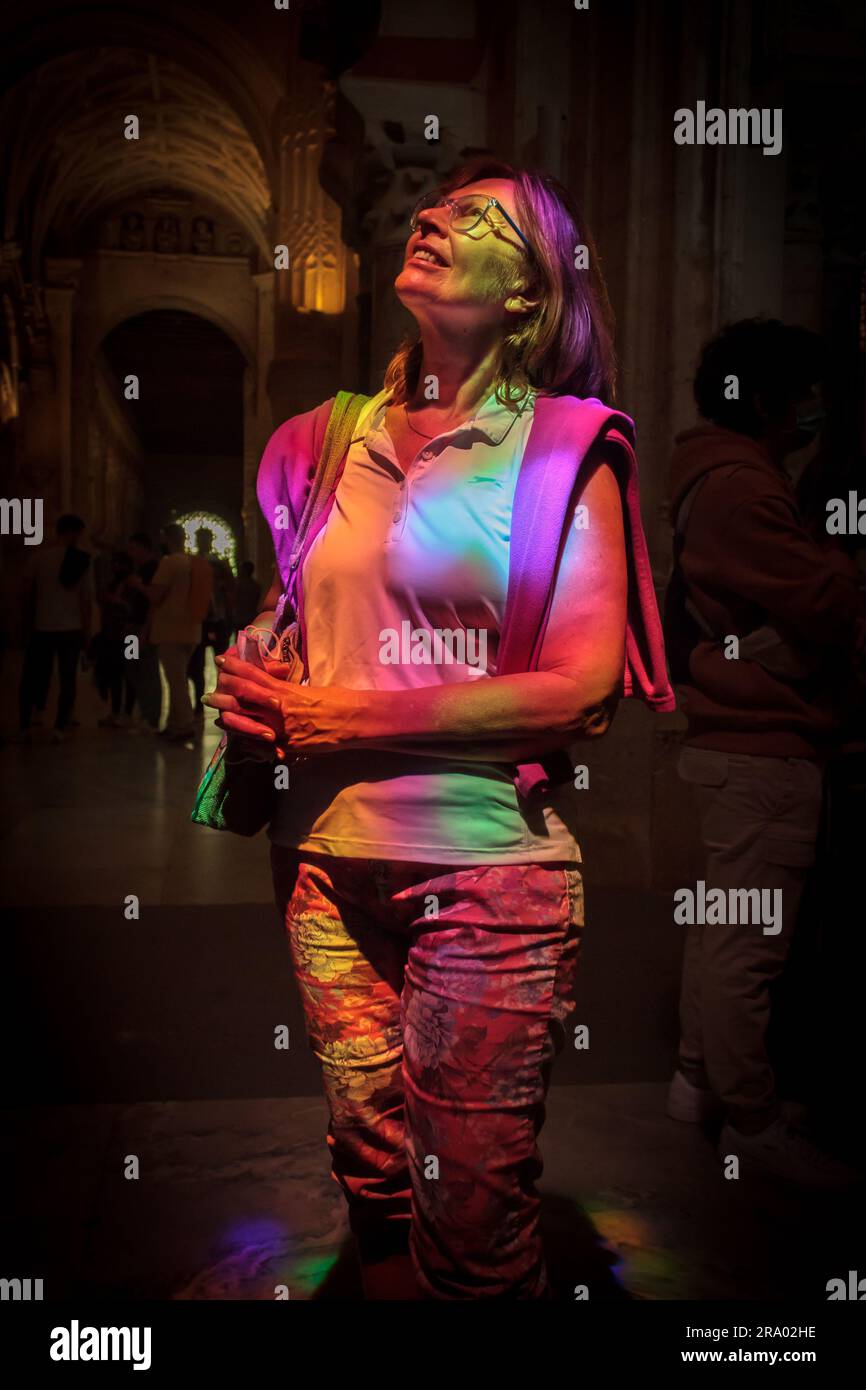 Uso di interessanti luci interne Foto Stock