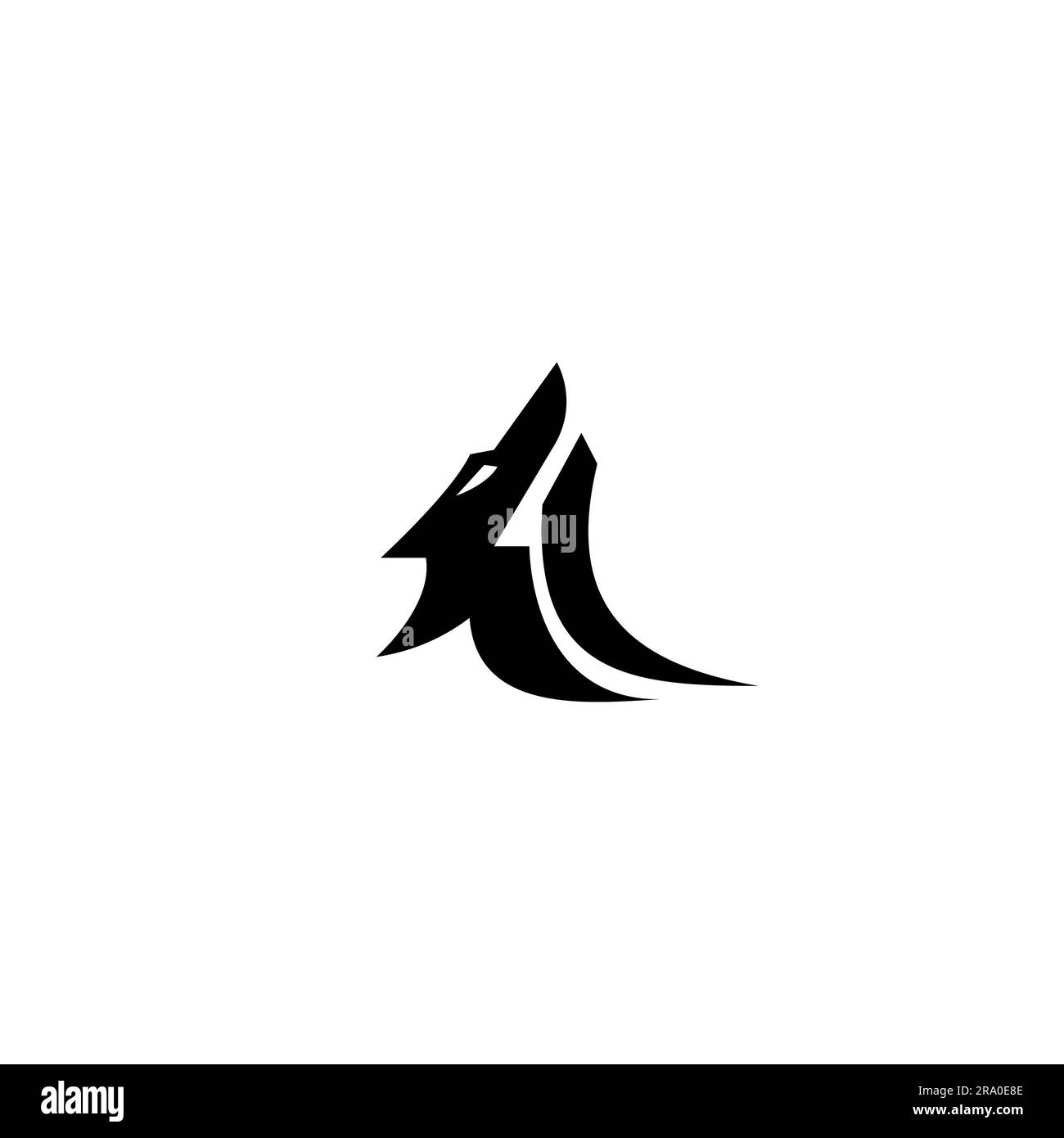 Logo Wolf Letter L Logo semplice e forte Illustrazione Vettoriale