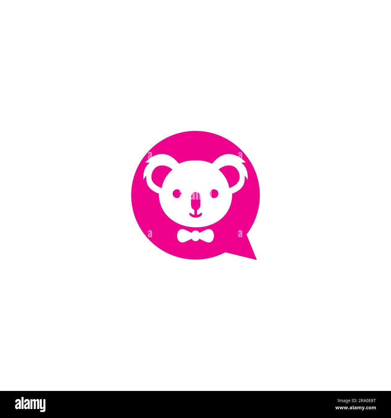 Logo Koala Chat. Illustrazione vettore testa Koala Illustrazione Vettoriale