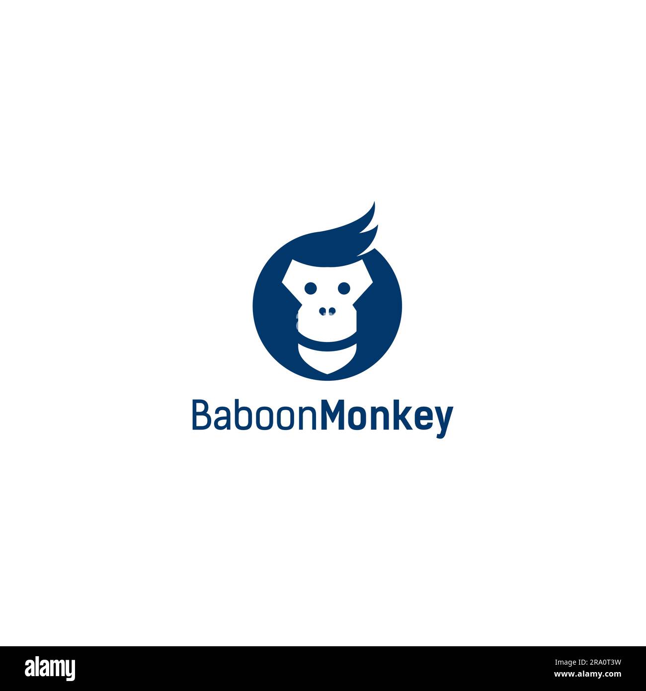 Logo Baboon Monkey semplice. Vettore della testa della scimmia Illustrazione Vettoriale
