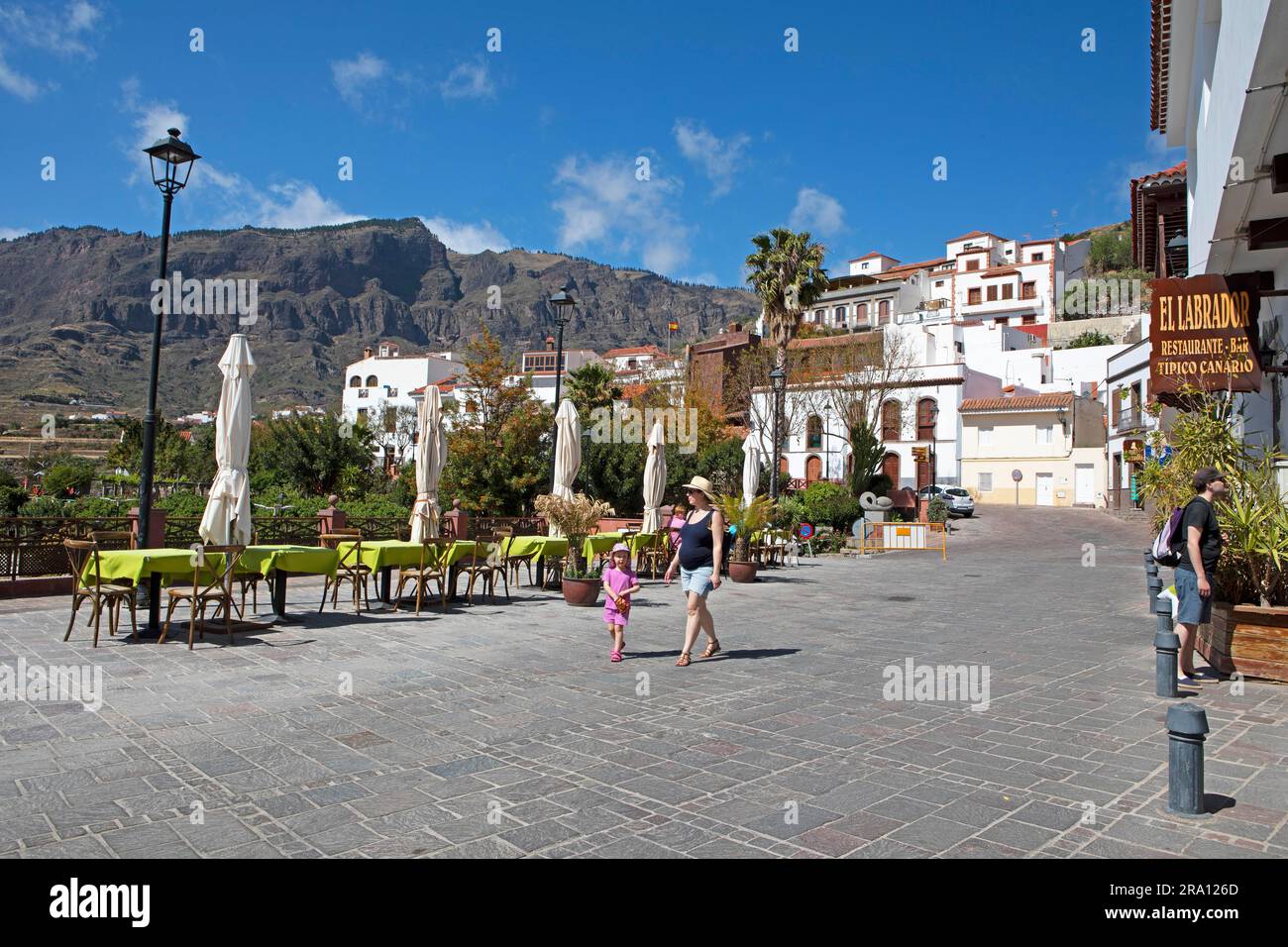 Vicolo tradizionale a Tejeda, provincia di Las Palmas, Gran Canaria, Isole Canarie, Spagna Foto Stock