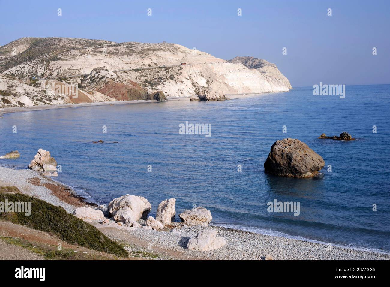 Aphrodite Rock, Paphos, Repubblica di Cipro, Mar Mediterraneo Foto Stock